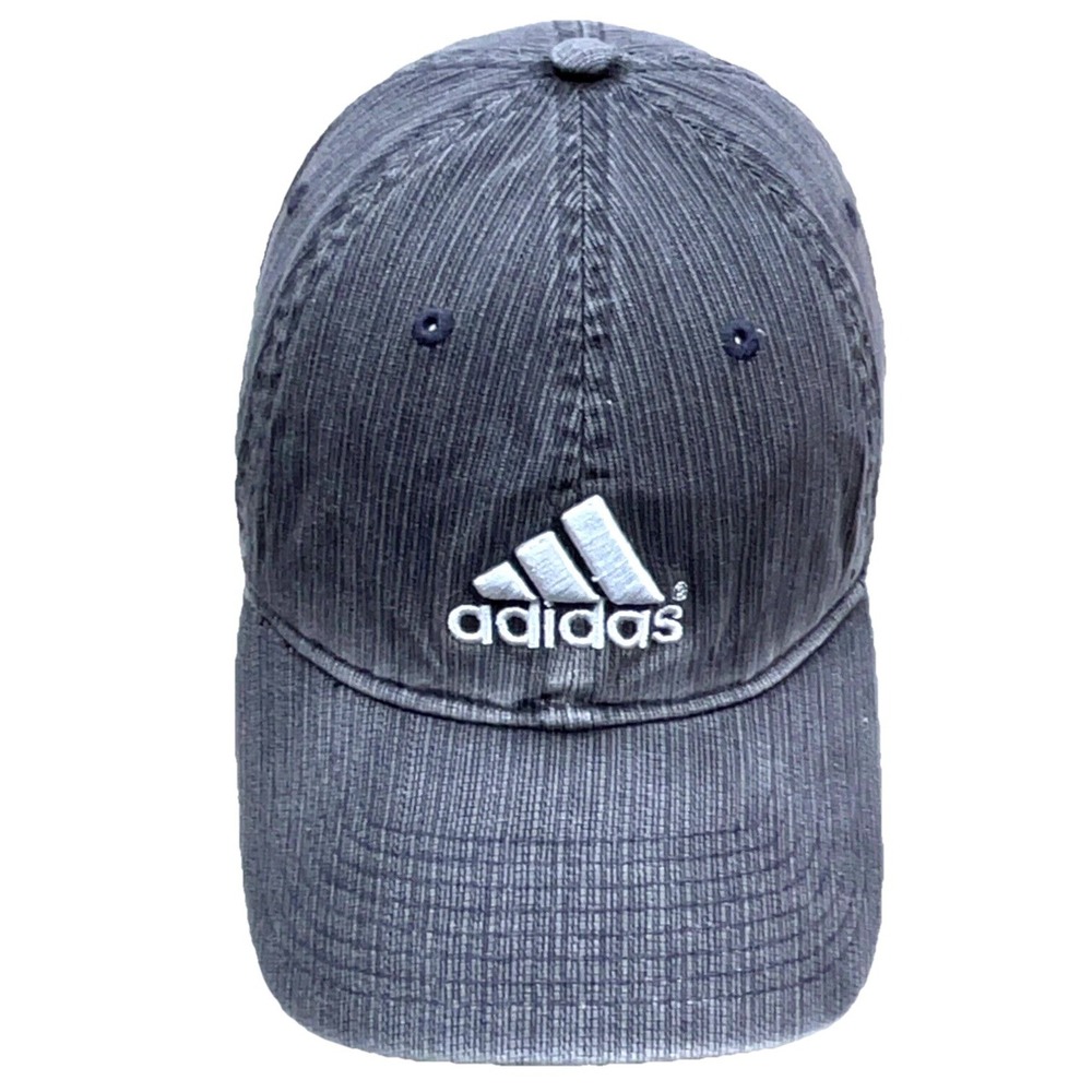 Vintage Adidas Hat Cap Strap Back Gray Baseball Dad Spell Out Gym Faded‎ Y2K R